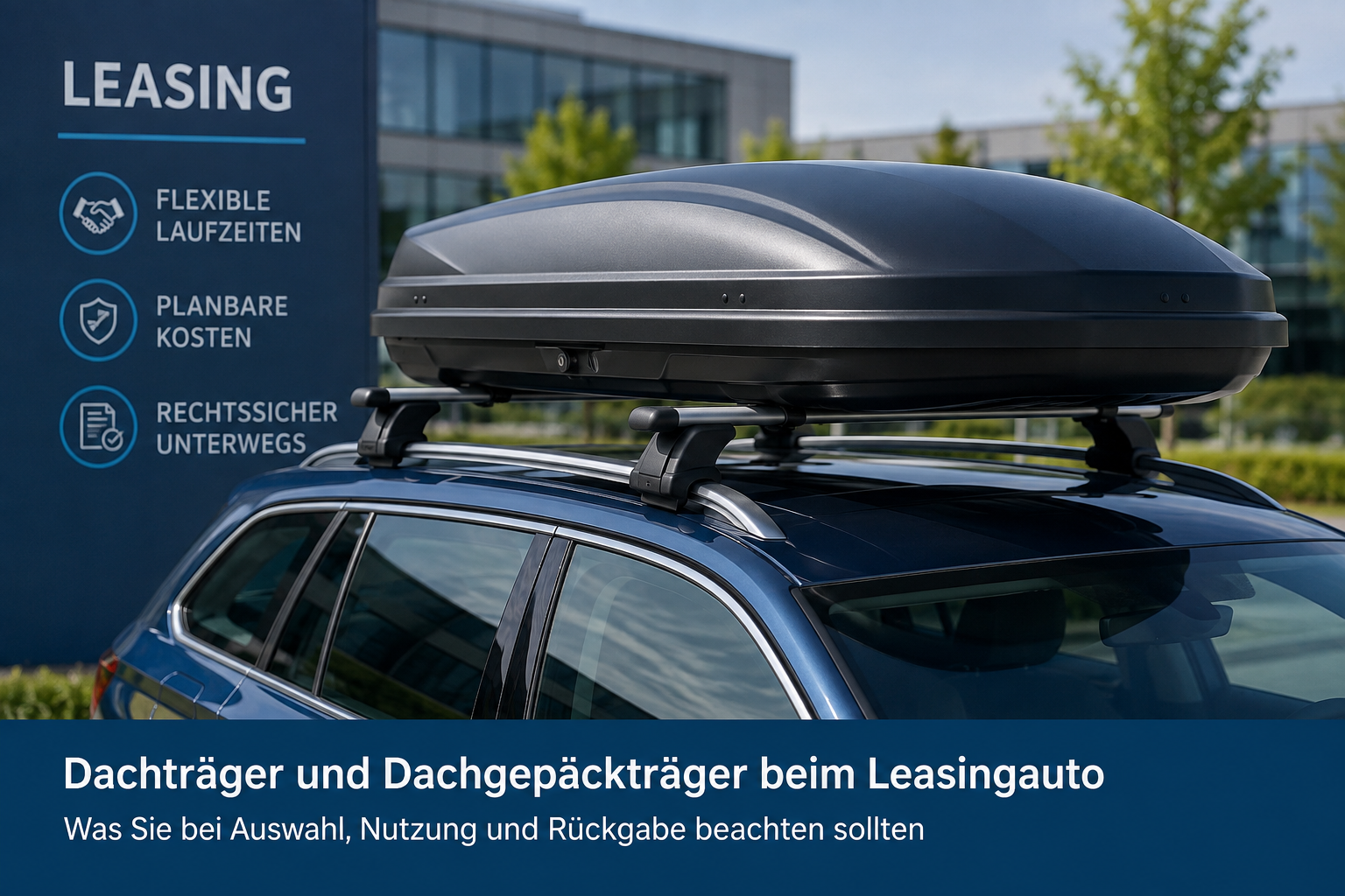 Dachträger mit Dachbox auf einem Leasingfahrzeug