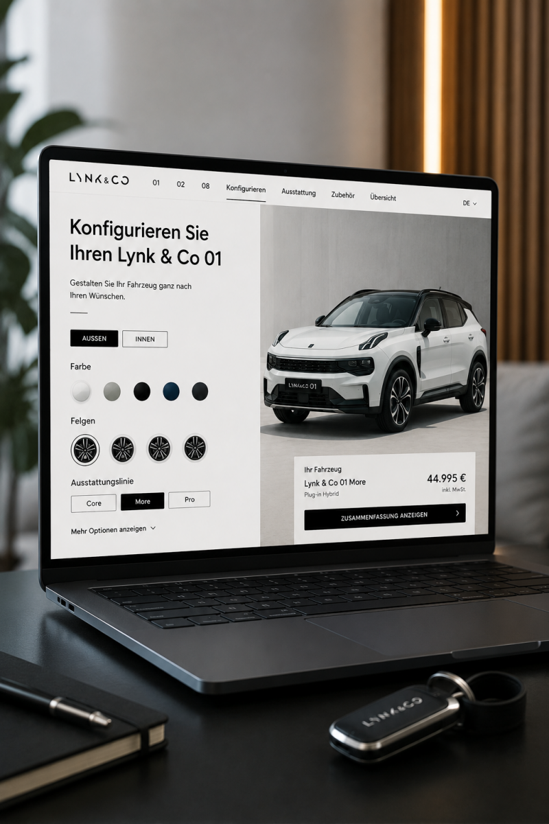 Lynk & Co konfigurieren und Leasingangebot anfragen